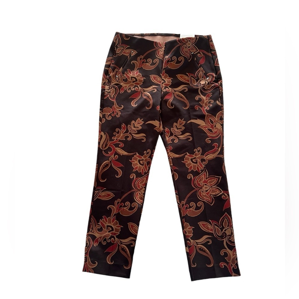 Chicos Ponte Floral Ankle Pants - Picture 2 of 12